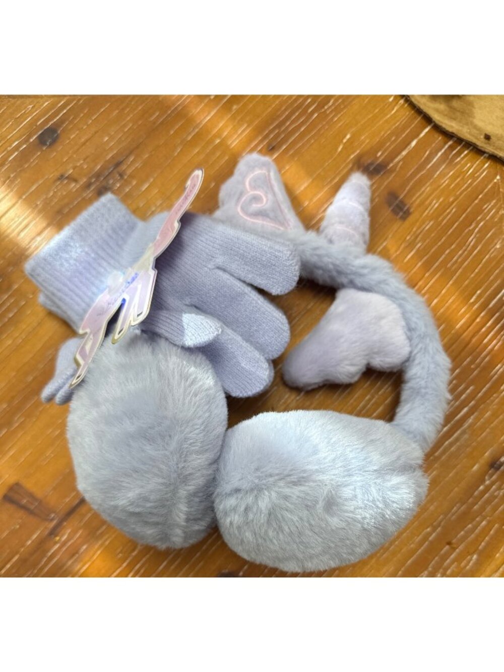 Sparkly Purple Unicorn Earmuffs & Gloves Set For Kids By Danbar Global Faux Fur